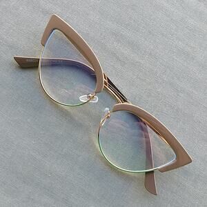 🔥SALE🔥 Pink Cat Eye Half Frame Glasses retro anti-blue light computer specks